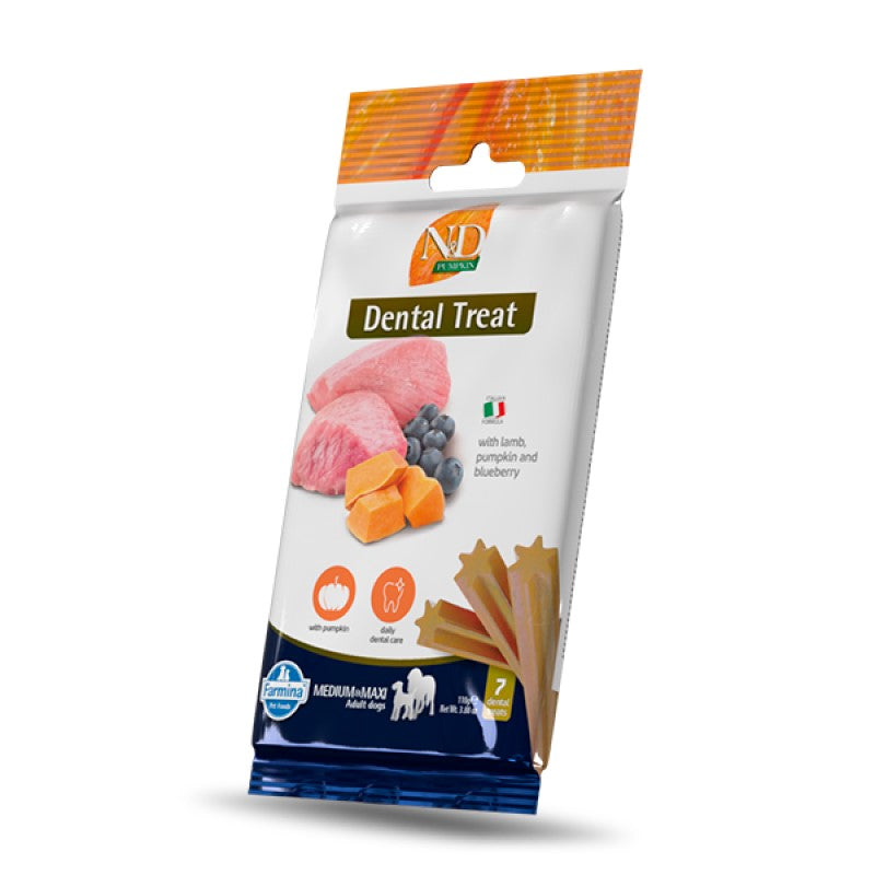 Farmina N&D Pumpkin Dog Dental Treat Lamb Blueberry Medium Maxi gr 110