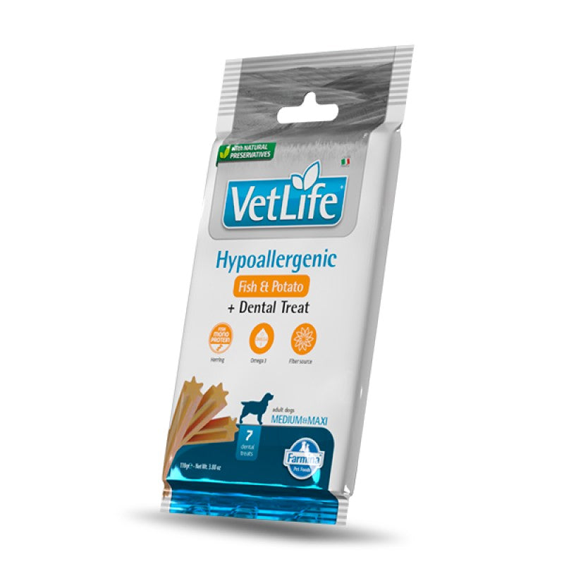Farmina Vet Life Dog Dental Treat Hypoallergenic Fish &Potato Med/Maxi 110 g