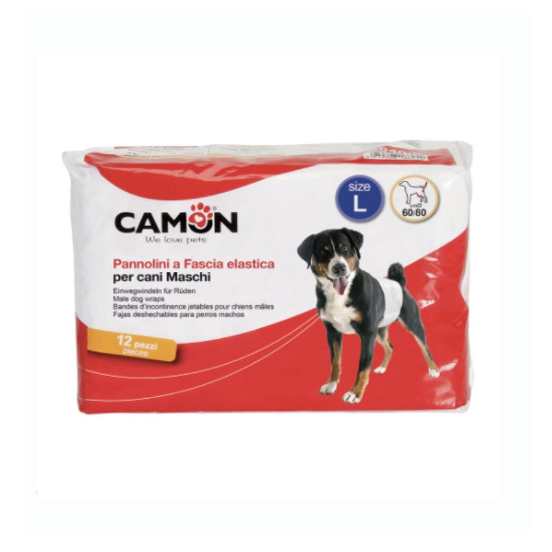 Camon Pannolini a Fascia per Cani Maschi L