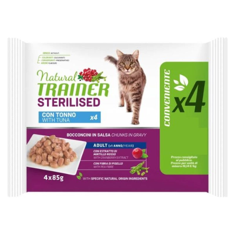 Trainer Natural Bocconcini Sterilised Tonno Flowpack 4x85 gr