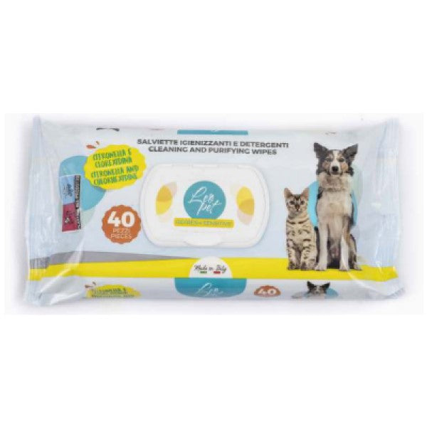 Leopet Salviette Igienizzanti 40 pz Citronella e Clorexidina