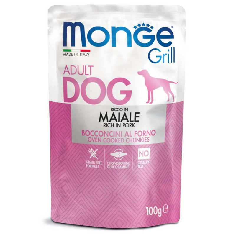 Monge Grill Dog Bocconcini Ricco in Maiale Adult gr 100