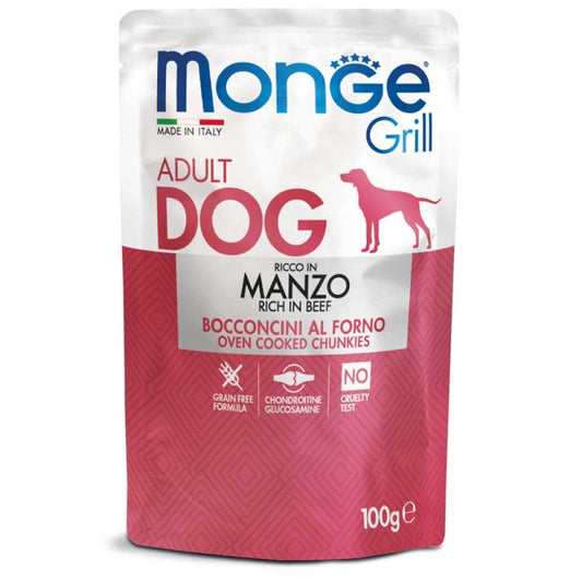 Monge Grill Dog Bocconcini Ricco in Manzo Adult gr 100