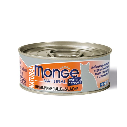 Monge Cat Natural gr.80 Tonno Pinne Gialle con Salmone