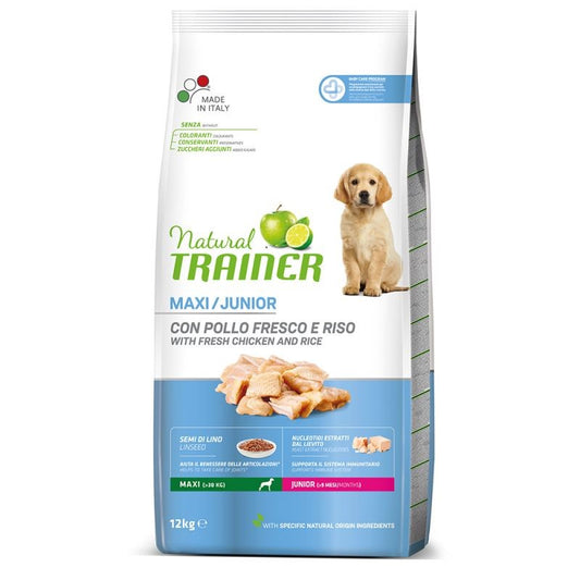 Natural Trainer Dog Junior Maxi Pollo e Riso