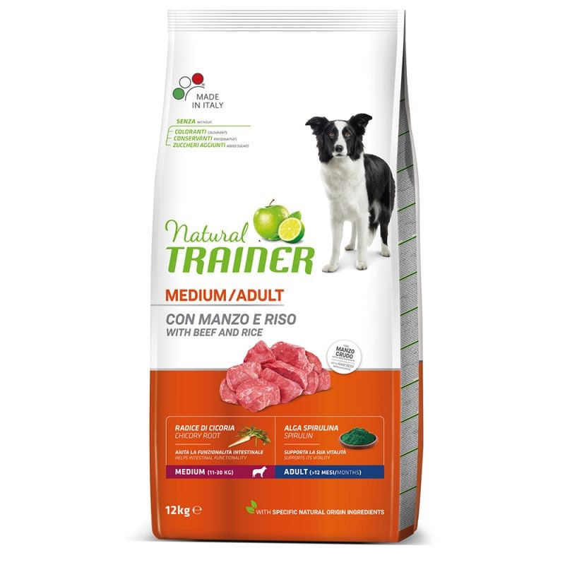 Natural Trainer Dog Adult Medium Manzo e Riso