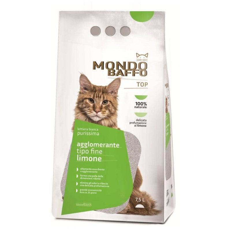 Mondo Baffo Lettiera Agglomerante Fine al Limone lt. 7,5