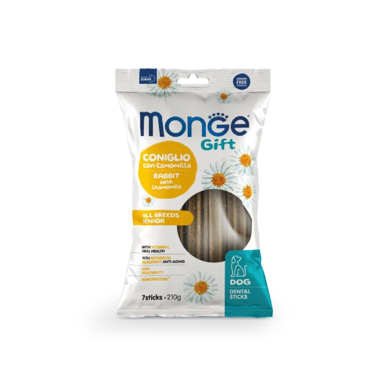 Monge Gift Dog Dental Sticks All Breeds Senior Coniglio gr 210