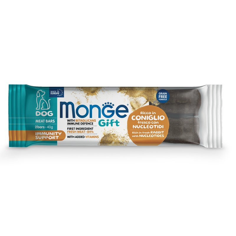 Monge Gift Dog Meat Bars Immunity Support Coniglio gr 40