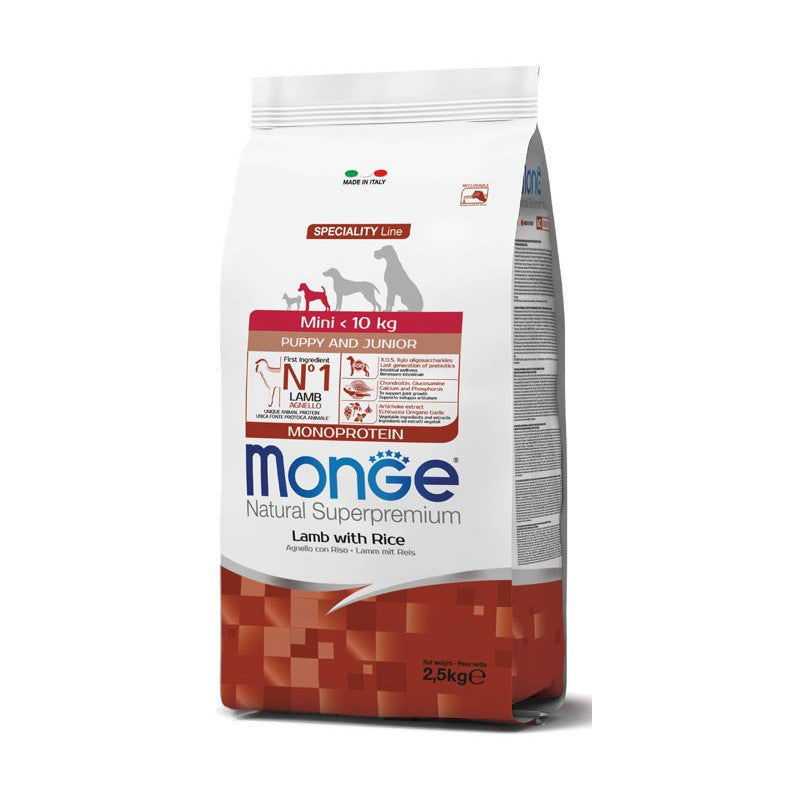 Monge Mini Puppy & Junior Monoprotein Agnello e Riso