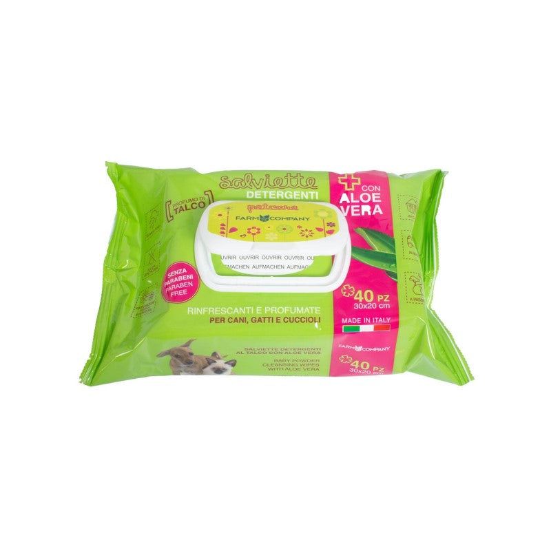 Farmcompany Salviette Umidificate Talco e Aloe pz.40