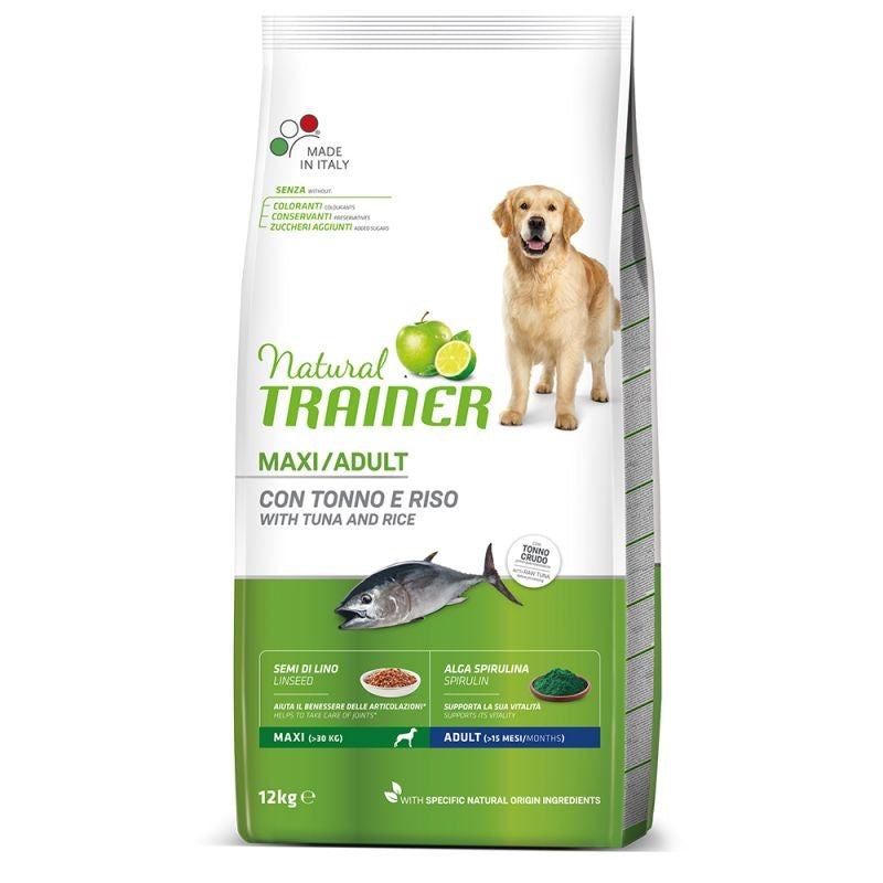 Natural Trainer Dog Adult Maxi Tonno e Riso Kg 12