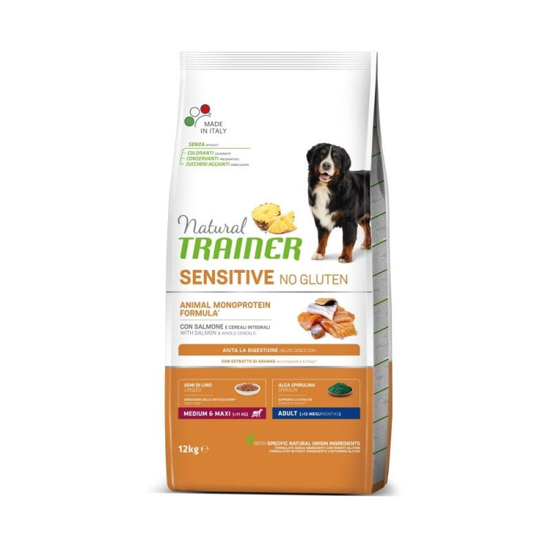 Trainer Natural Dog Sensitive No Gluten Medium Maxi Adult Salmone