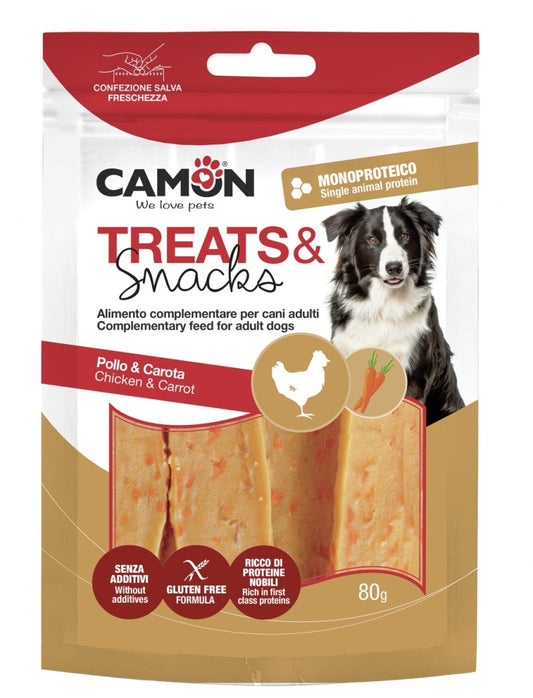 Camon Dog Snack AE025 Jerky di Pollo e Carote gr.80