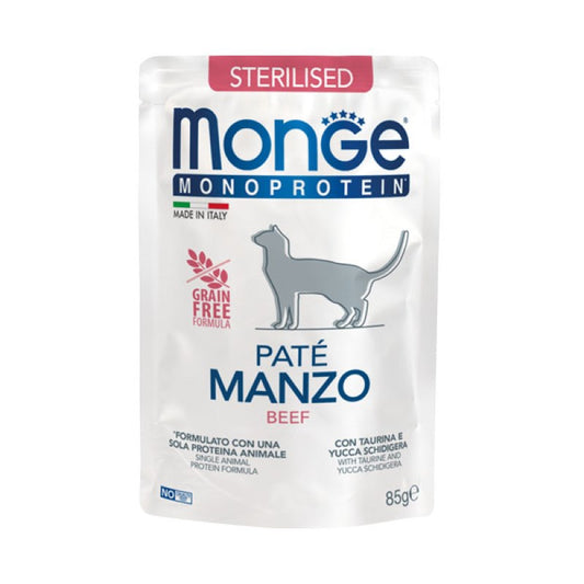 Monge Cat Monoprotein Paté Manzo Sterilised gr 85