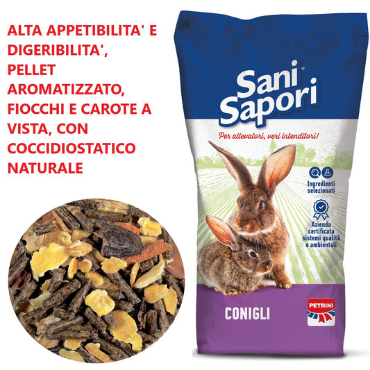 Petrini Mangime Conigli con Carote e Fioccati Cuni kg 20