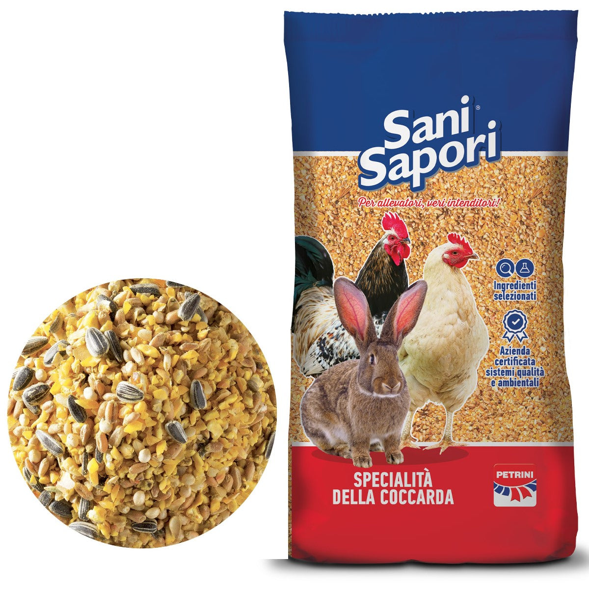 Petrini Tuttobecchime Misto Granaglie con Girasole per Polli e Avicoli kg 25
