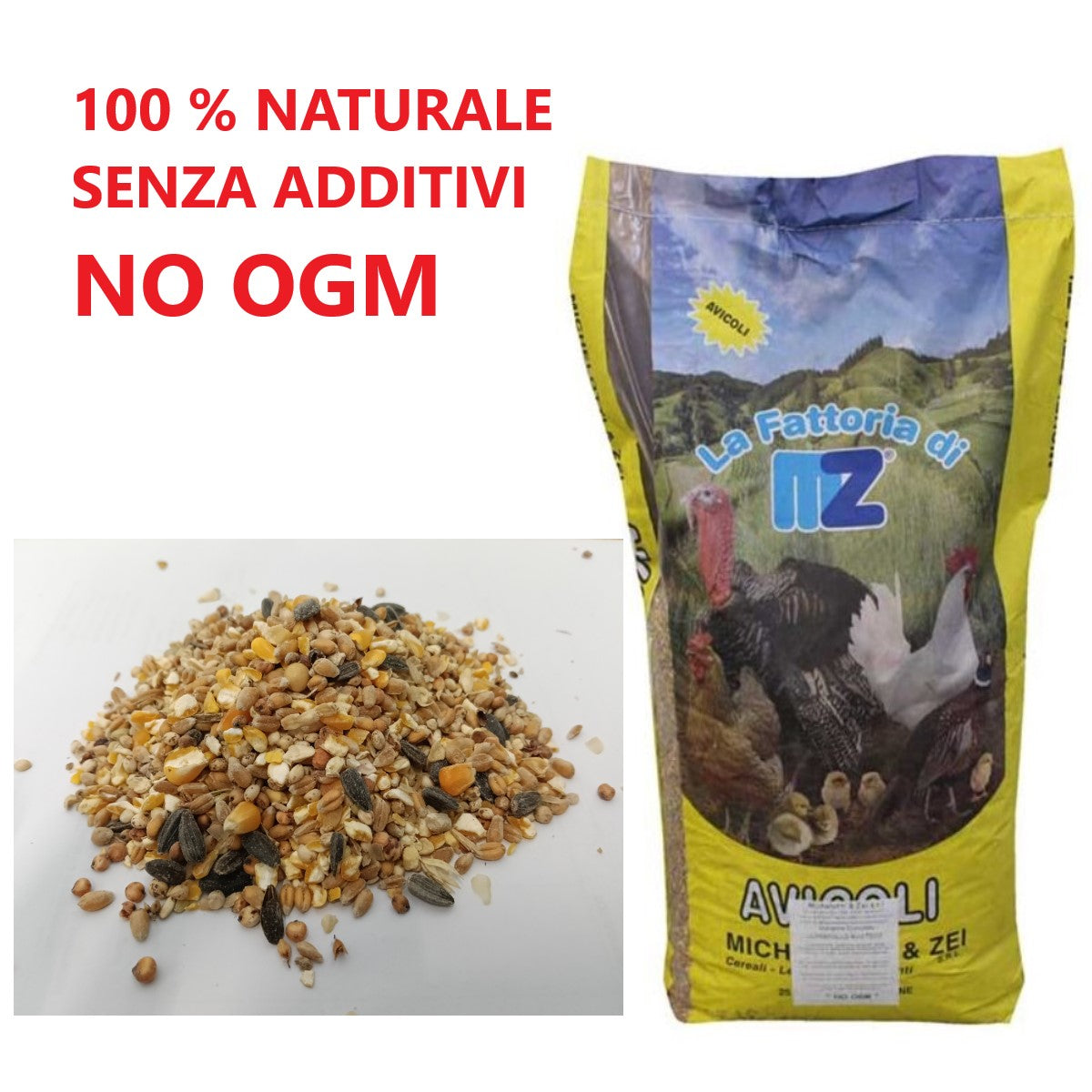 Mangime Misto Granaglie con Girasole per Polli Galline Ovaiole e altri Avicoli
