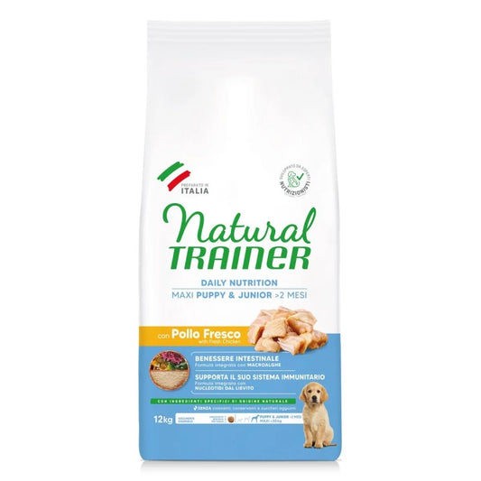 Natural Trainer Dog Puppy Maxi Pollo e Riso kg 12