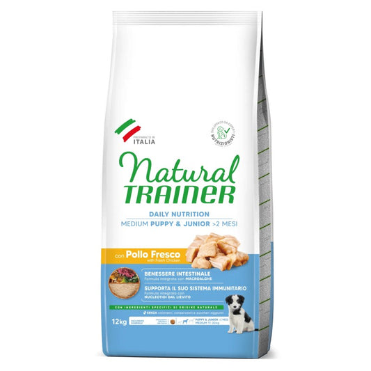 Natural Trainer Dog Puppy & Junior Medium Pollo e Riso