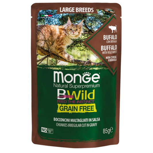 Monge Cat BWild Busta gr.80 Large Breeds Bufalo con Ortaggi