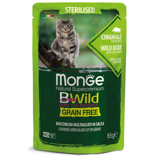 Monge Cat BWild Busta gr.80 Sterilised Cinghiale con Ortaggi
