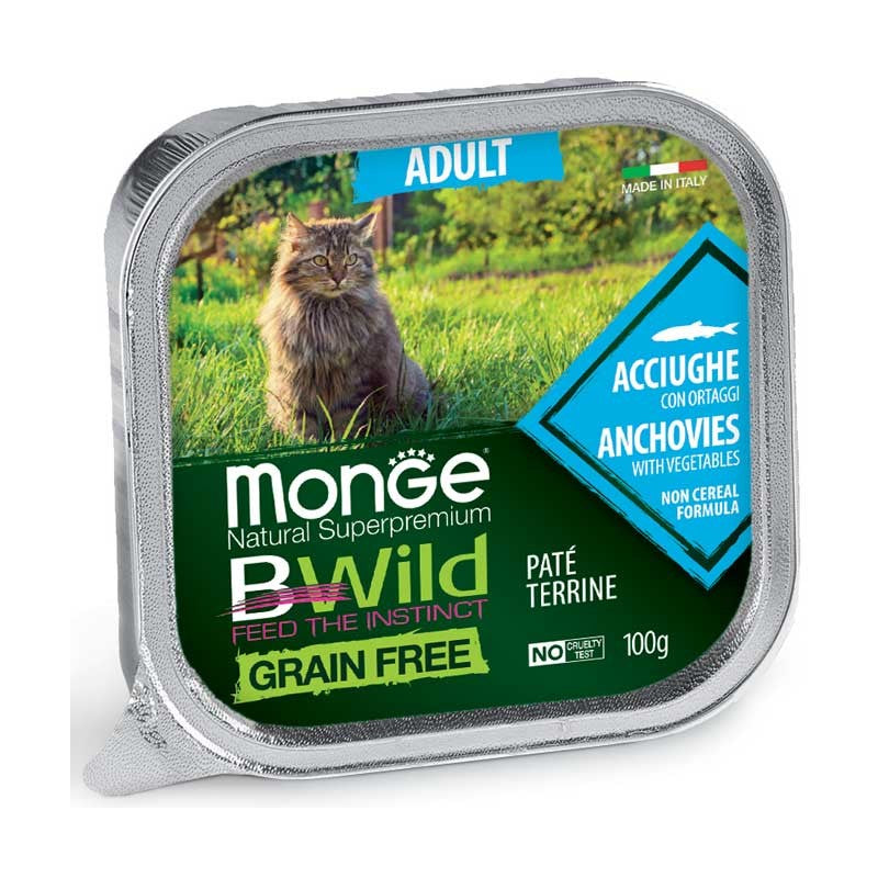 Monge Cat BWild Paté gr.100 Adult Acciughe con Ortaggi