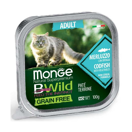 Monge Cat BWild Paté gr.100 Adult Merluzzo con Ortaggi