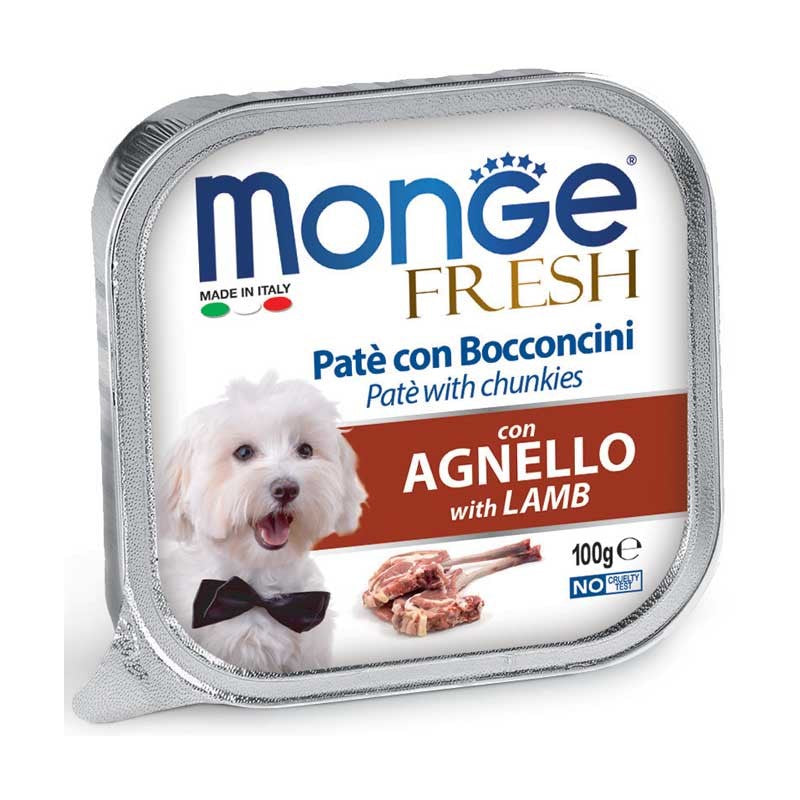 Monge Fresh Dog Paté e Bocconcini con Agnello gr 100