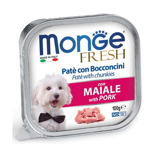 Monge Fresh Dog Paté e Bocconcini con Maiale gr 100