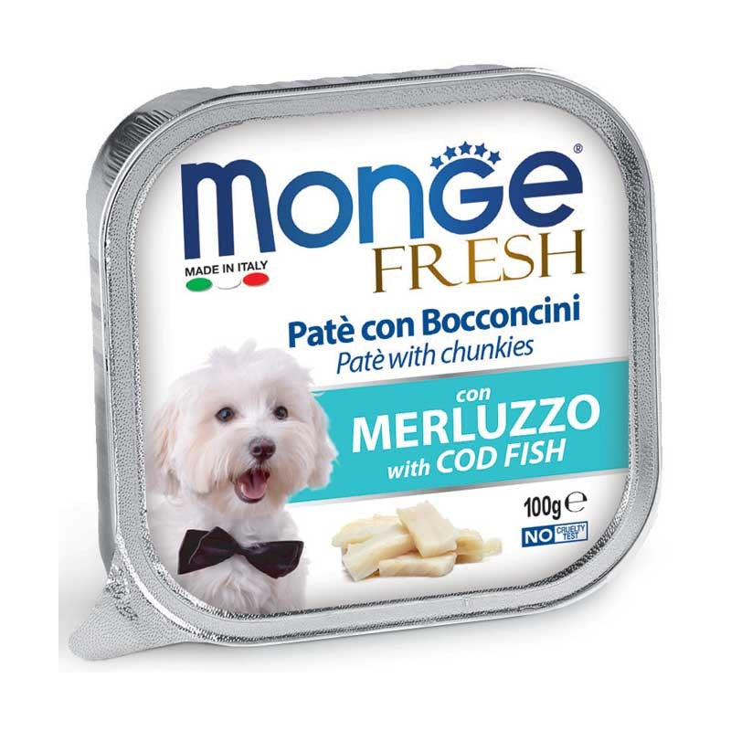 Monge Fresh Dog Paté e Bocconcini con Merluzzo gr 100