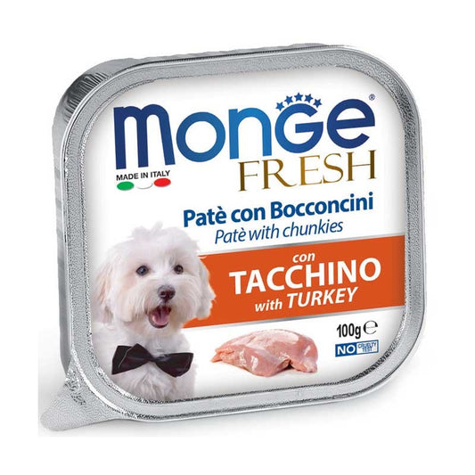 Monge Fresh Dog Paté e Bocconcini con Tacchino gr 100