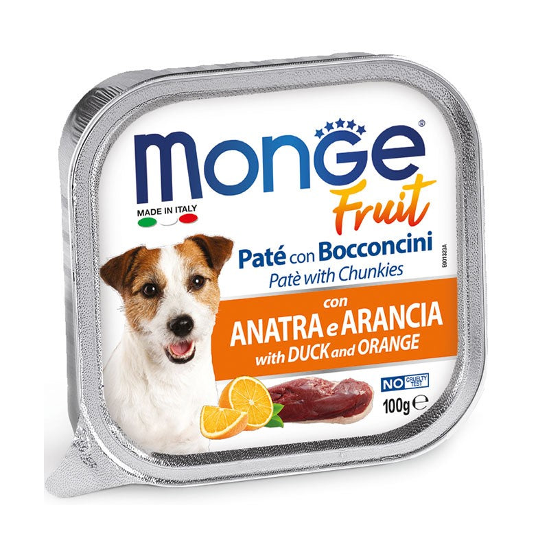 Monge Fruit Dog Paté con Bocconcini gr.100 Anatra e Arancia