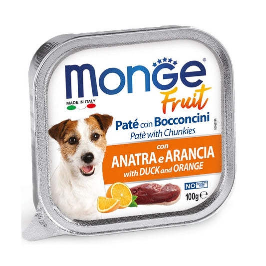 Monge Fruit Dog Paté con Bocconcini gr.100 Anatra e Arancia