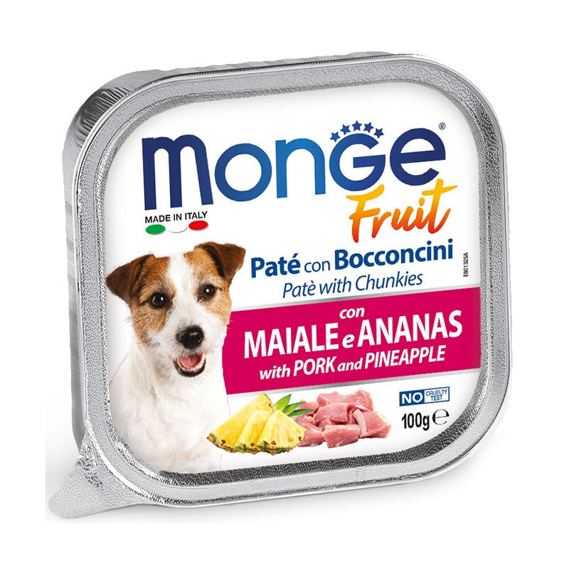 Monge Fruit Dog Paté con Bocconcini gr.100 Maiale e Ananas