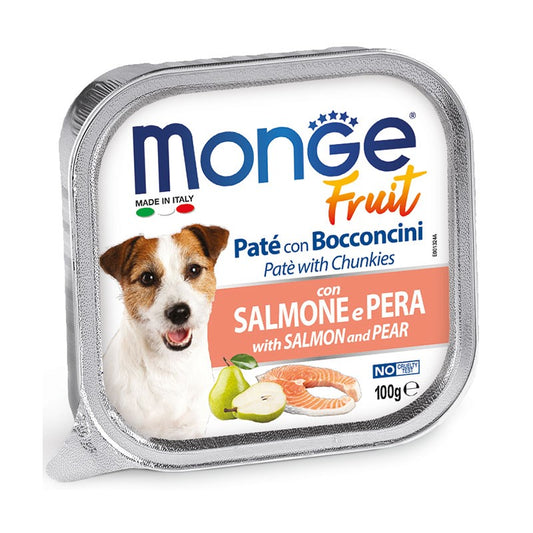 Monge Fruit Dog Paté con Bocconcini gr.100 Salmone e Pera
