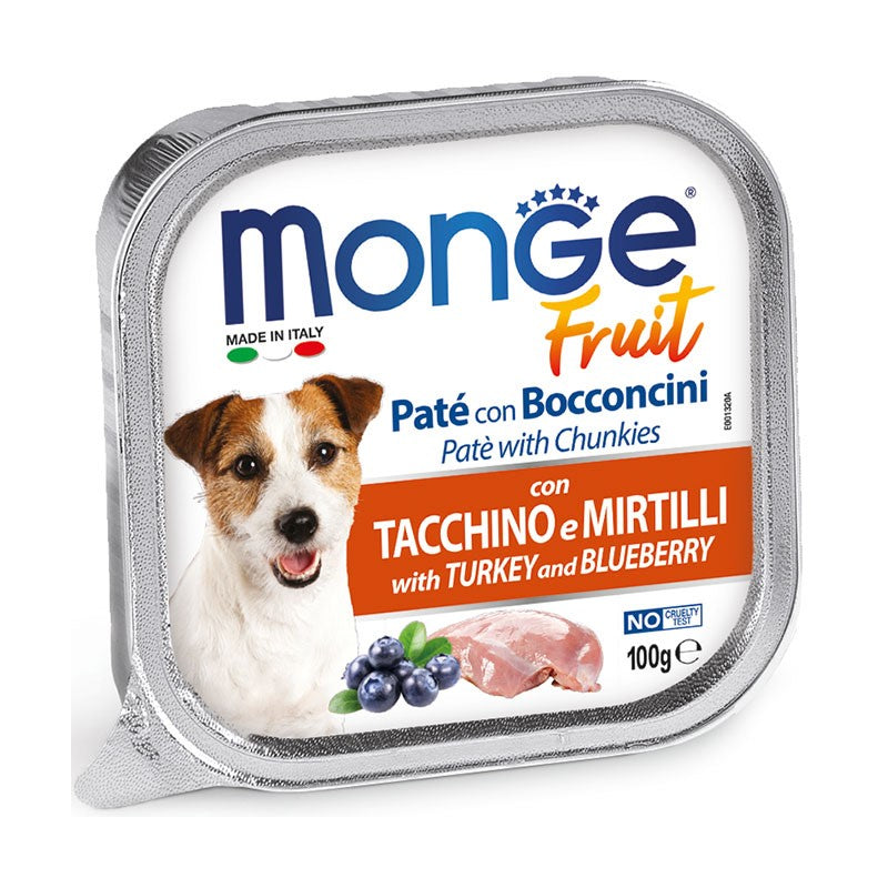 Monge Fruit Dog Paté con Bocconcini gr.100 Tacchino e Mirtilli