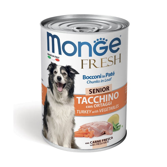 Monge Fresh Dog Bocconi Senior Tacchino gr 400