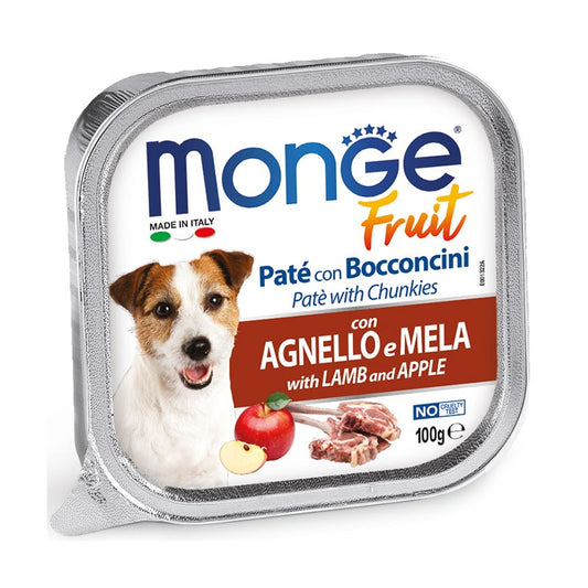Monge Fruit Dog Paté con Bocconcini gr.100 Agnello e Mela