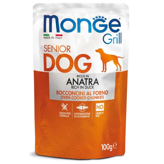 Monge Grill Dog Bocconcini Ricco in Anatra Senior gr 100