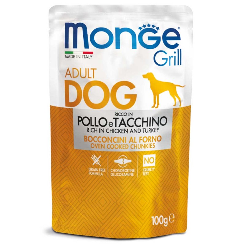 Monge Grill Dog Bocconcini Ricco in Pollo e Tacchino Adult gr 100