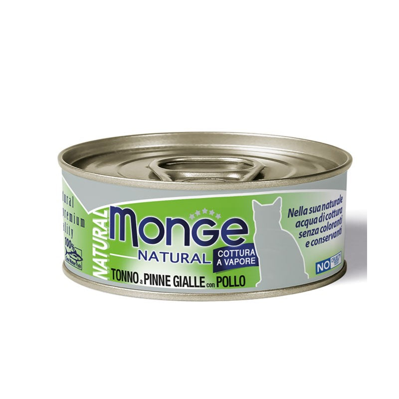 Monge Cat Natural gr.80 Tonno Pinne Gialle con Pollo