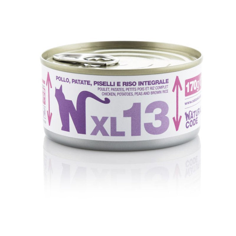 Natural Code XL 13 Cat gr.170 Pollo Patate Piselli e Riso Integrale