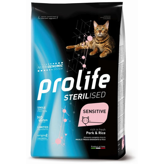 Prolife Cat Sterilised Sensitive Maiale e Riso