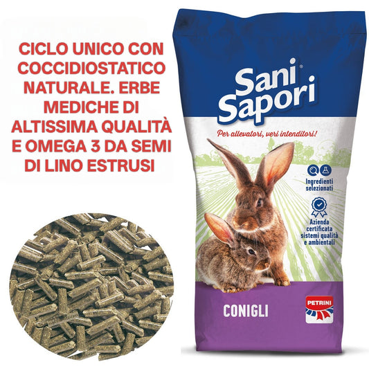 Petrini Cunifit Mangime Conigli Ciclo Unico con Coccidiostatico Naturale