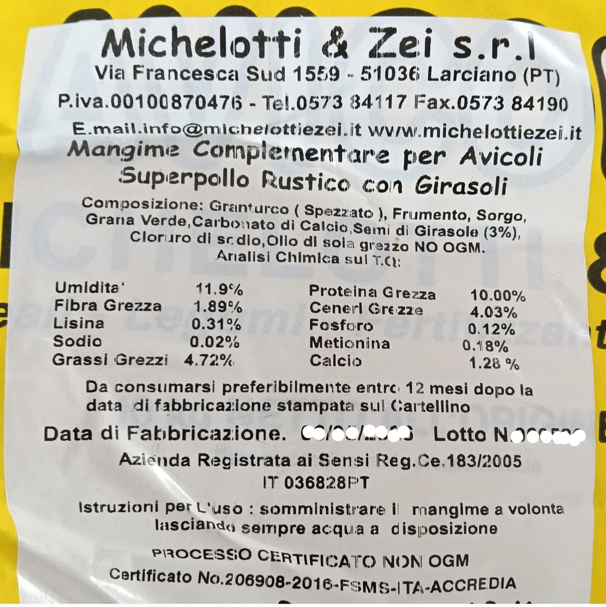 Mangime Misto Granaglie con Girasole per Polli Galline Ovaiole e altri Avicoli