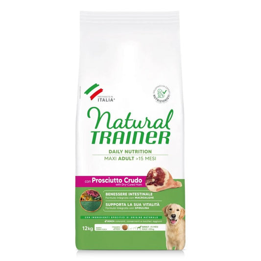 Natural Trainer Dog Adult Maxi Prosciutto e Riso Kg 12