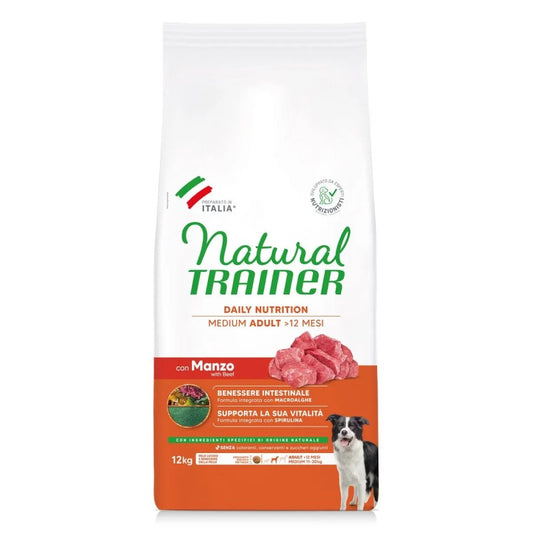 Natural Trainer Dog Adult Medium Manzo e Riso