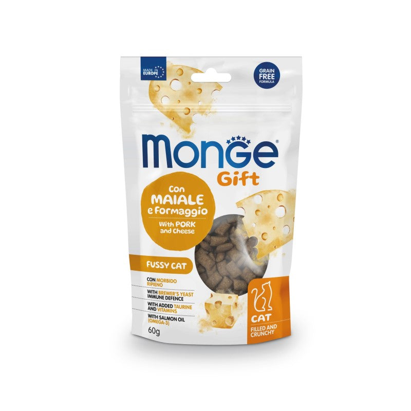 Monge Gift Cat Filled and Crunchy Appetito Difficile Maiale gr 60
